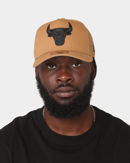 New Era Chicago Bulls 'Wheat' 9FORTY A-Frame Trucker Snapback Wheat/Black