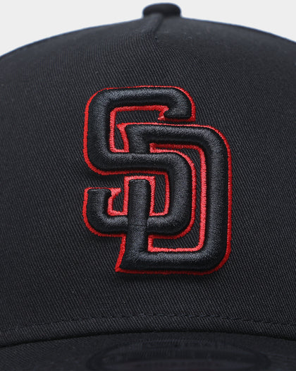 New Era San Diego Padres "Scarlet Bottom" 9FORTY A-Frame Snapback Black/Scarlet