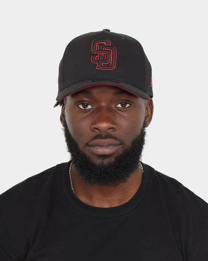 New Era San Diego Padres "Scarlet Bottom" 9FORTY A-Frame Snapback Black/Scarlet