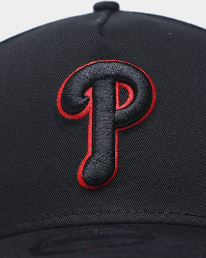 New Era Philadelphia Phillies "Scarlet Bottom" 9FORTY A-Frame Snapback Black/Scarlet