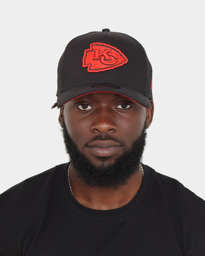 New Era Kansas City Chiefs "Scarlet Bottom" 9FORTY A-Frame Snapback Black/Scarlet