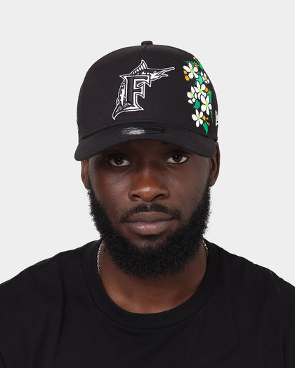 New Era Florida Marlins 'Flower' 9FORTY A-Frame Snapback Black/Floral