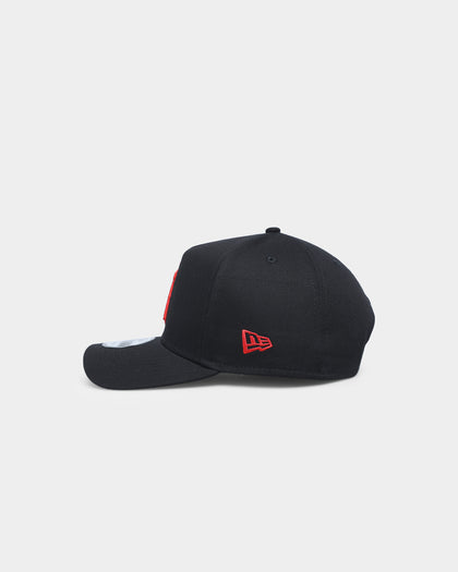 New Era Anaheim Angels "Scarlet Bottom" 9FORTY A-Frame Snapback Black/Scarlet
