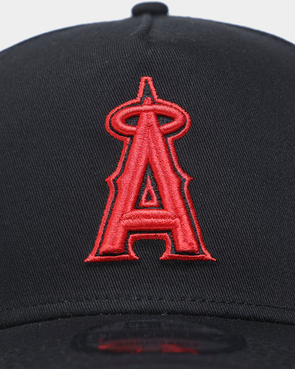 New Era Anaheim Angels "Scarlet Bottom" 9FORTY A-Frame Snapback Black/Scarlet