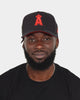 New Era Anaheim Angels "Scarlet Bottom" 9FORTY A-Frame Snapback Black/Scarlet