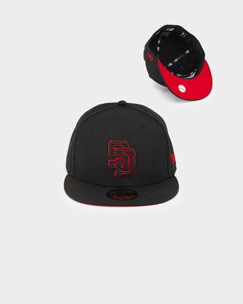 New Era San Diego Padres "Scarlet Bottom" 59FIFTY Fitted Black/Scarlet