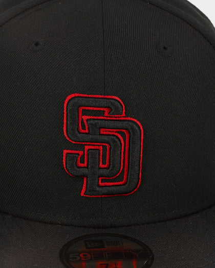 New Era San Diego Padres "Scarlet Bottom" 59FIFTY Fitted Black/Scarlet