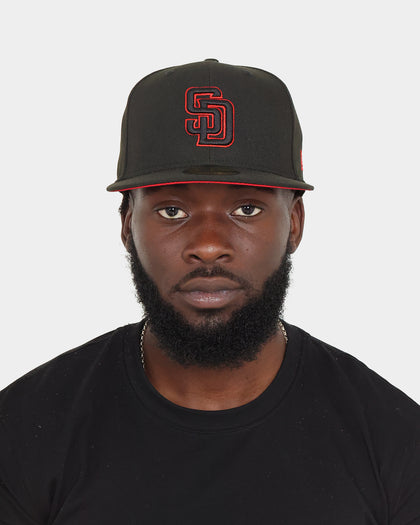 New Era San Diego Padres "Scarlet Bottom" 59FIFTY Fitted Black/Scarlet