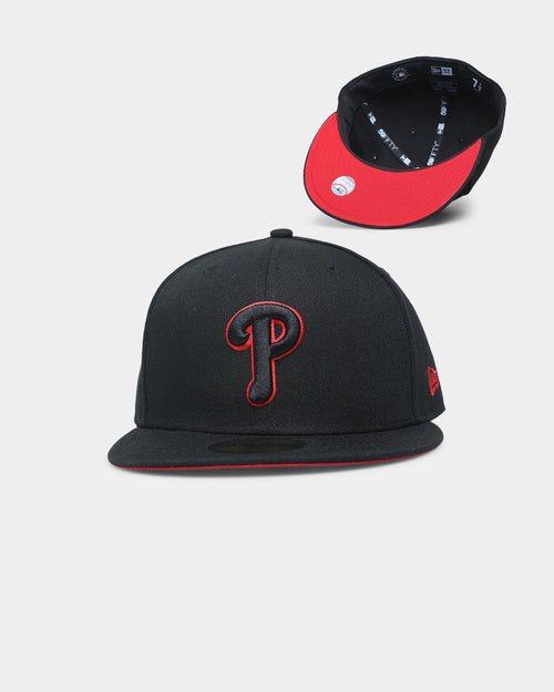 New Era Philadelphia Phillies "Scarlet Bottom" 59FIFTY Fitted Black/Scarlet