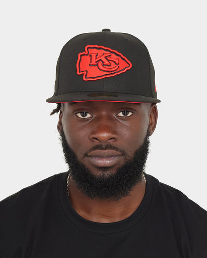 New Era Kansas City Chiefs "Scarlet Bottom" 59FIFTY Fitted Black/Scarlet