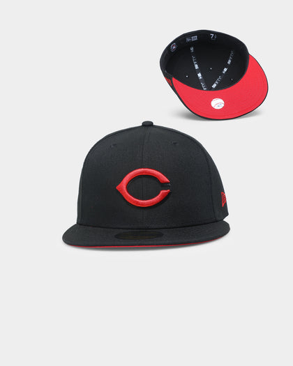 New Era Cincinnati Reds "Scarlet Bottom" 59FIFTY Fitted Black/Scarlet