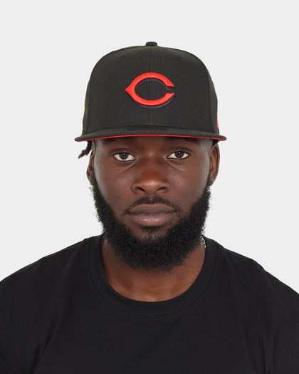 New Era Cincinnati Reds "Scarlet Bottom" 59FIFTY Fitted Black/Scarlet