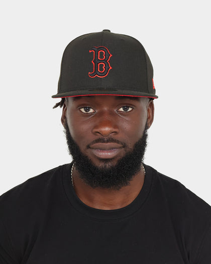 New Era Boston Reds Sox "Scarlet Bottom" 59FIFTY Fitted Black/Scarlet