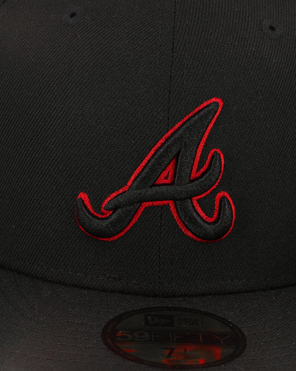 New Era Atlanta Braves "Scarlet Bottom" 59FIFTY Fitted Black/Scarlet