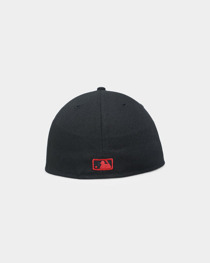 New Era Anaheim Angels "Scarlet Bottom" 59FIFTY Fitted Black/Scarlet