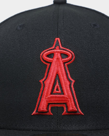 New Era Anaheim Angels "Scarlet Bottom" 59FIFTY Fitted Black/Scarlet