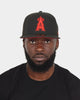 New Era Anaheim Angels "Scarlet Bottom" 59FIFTY Fitted Black/Scarlet