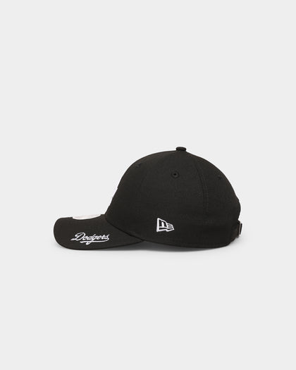 New Era Women's Los Angeles Dodgers 'Black White Visor Script' 9FORTY Strapback Black/White