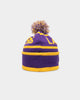 New Era Los Angeles Lakers Pom Waffle Knit Beanie Original Team Colours