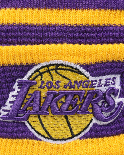 New Era Los Angeles Lakers Pom Waffle Knit Beanie Original Team Colours