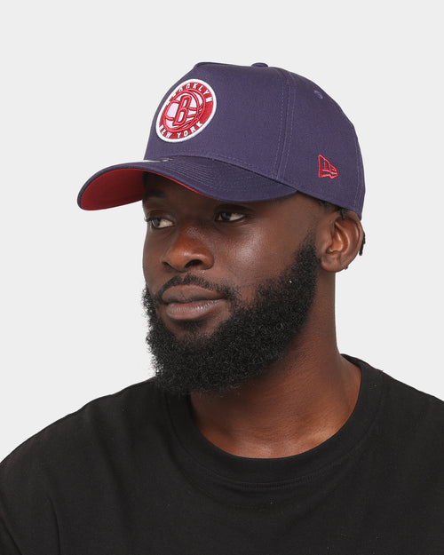 New Era Brooklyn Nets 9FORTY A-Frame Snapback Light Navy/Pinot Wine