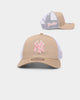 New Era New York Yankees 'Tumbleweed Sundae' 9FORTY A-Frame Trucker Snapback Khaki/Pink