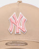 New Era New York Yankees 'Tumbleweed Sundae' 9FORTY A-Frame Trucker Snapback Khaki/Pink