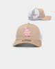 New Era Los Angeles Dodgers 'Tumbleweed Sundae' 9FORTY A-Frame Trucker Snapback Khaki/Pink