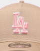 New Era Los Angeles Dodgers 'Tumbleweed Sundae' 9FORTY A-Frame Trucker Snapback Khaki/Pink