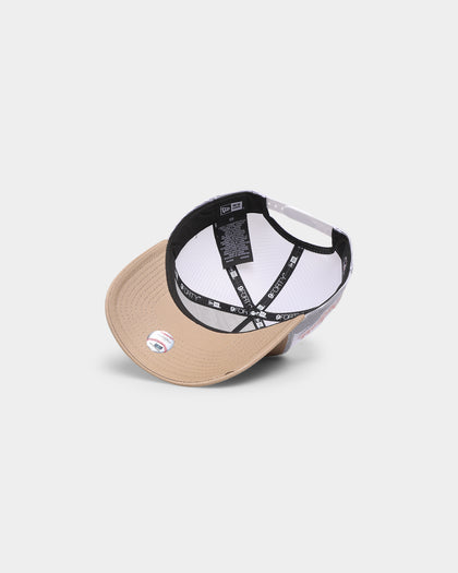 New Era Los Angeles Dodgers 'Tumbleweed Sundae' 9FORTY A-Frame Trucker Snapback Khaki/Pink