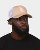 New Era Los Angeles Dodgers 'Tumbleweed Sundae' 9FORTY A-Frame Trucker Snapback Khaki/Pink
