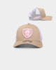 New Era Las Vegas Raiders 'Tumbleweed Sundae' 9FORTY A-Frame Trucker Snapback Khaki/Pink