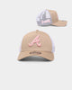 New Era Atlanta Braves 'Tumbleweed Sundae' 9FORTY A-Frame Trucker Snapback Khaki/Pink