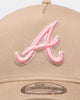 New Era Atlanta Braves 'Tumbleweed Sundae' 9FORTY A-Frame Trucker Snapback Khaki/Pink