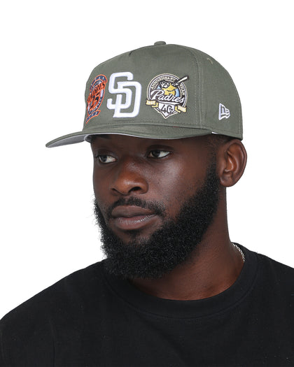 New Era San Diego Padres 'Olive Multi Logo' Old Golfer Snapback Olive