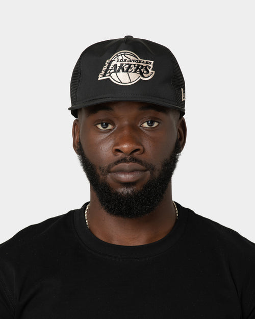 New Era Los Angeles Lakers 'Black Stone' Prolight Golfer Trucker Snapback Black/Stone