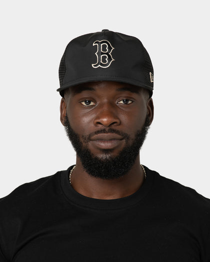 New Era Boston Red Sox 'Black Stone' Prolight Old Golfer Trucker Snapback Black/Stone