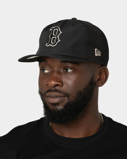 New Era Boston Red Sox 'Black Stone' Prolight Old Golfer Trucker Snapback Black/Stone