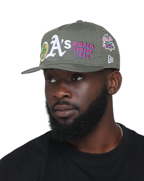 New Era Oakland Athletics 'Olive Multi Logo' Old Golfer Strapback Olive