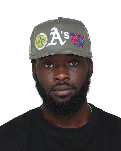 New Era Oakland Athletics 'Olive Multi Logo' Old Golfer Strapback Olive