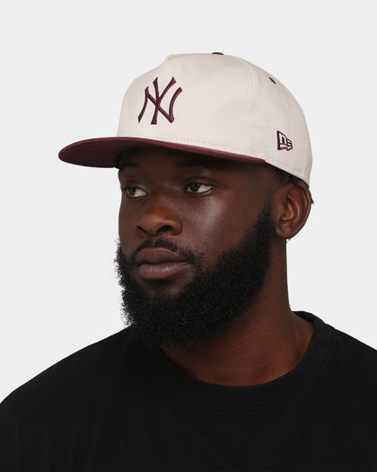 New Era New York Yankees Old Golfer Snapback Stone/Maroon