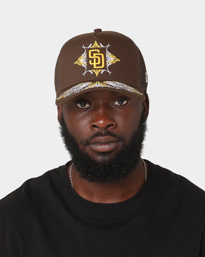 New Era San Diego Padres 'Flare Designs' 9FORTY A-Frame Trucker Snapback Original Team Colours