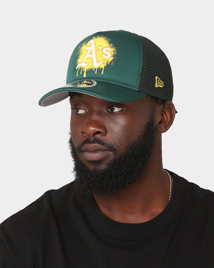 New Era Oakland Athletics 'Spray Paint Glow' 9FORTY A-Frame Trucker Snapback Original Team Colours
