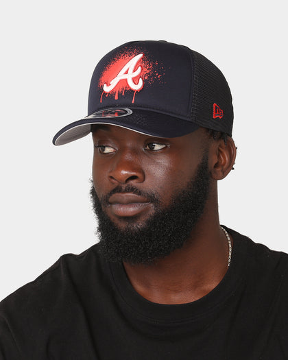New Era Atlanta Braves 'Spray Paint Glow' 9FORTY A-Frame Trucker Snapback Original Team Colours