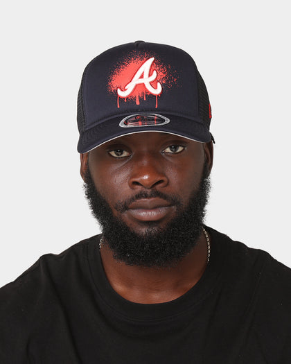 New Era Atlanta Braves 'Spray Paint Glow' 9FORTY A-Frame Trucker Snapback Original Team Colours