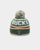 New Era Kids' Milwaukee Bucks Pom Waffle Knit Beanie Original Team Colours