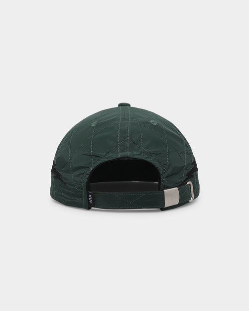 HUF Lightning Quilted 6 Panel Strapback Forest Green