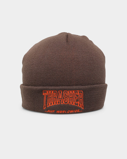 HUF X Thrasher Field Crew Beanie Chocolate