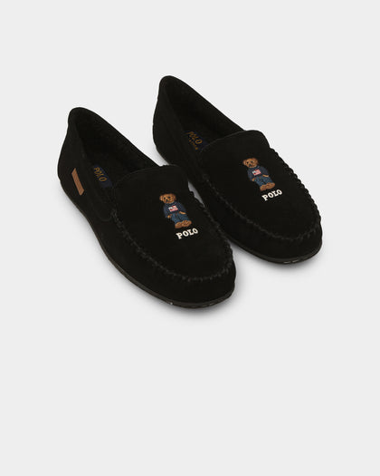 Polo Ralph Lauren Women's Collins Bear Slipper Black Suede