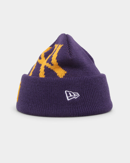 New Era New York Yankees Sunset Purple Knit Thin Beanie Purple